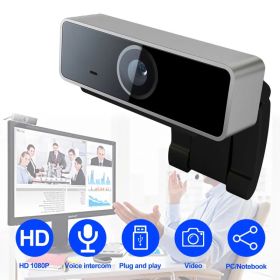 FHD 1080P Webcam USB PC Computer Webcam Auto Focus With Microphone 60-Degree Widescreen Desktop Laptop Webcam Live Streaming Webcam (Option: Black)