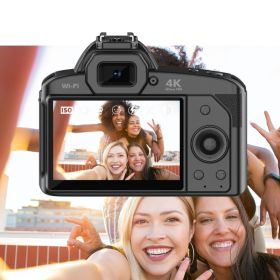 Digital Camera 3 Inch IPS Screen 4K 64MP 16x Digital Zoom Night Vision Wireless Dual Cameras Camcorder With Memory Card 32G (Option: Default)