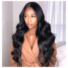 13x5 Lace Front Body Wave Middle Part Human Hair Wig Natural Color  Density (Option: 22inch)