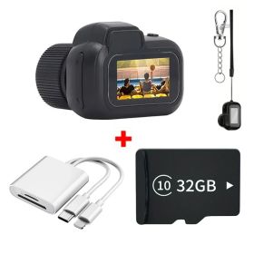 Key Chain Mini Camera -Micro Video Camera With 32GB SD Card & Card Reader, Mini DV DVR Camcorder 1080P, Pocket Wearable, Small Video Camera, For (Option: White)